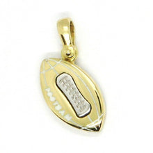 Load image into Gallery viewer, SOLID 18K YELLOW WHITE GOLD 17mm 0.67" FOOTBALL BALL PENDANT, ITALY MADE.