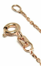 Load image into Gallery viewer, 18K ROSE GOLD SQUARE ROLO CHAIN NECKLACE, 18 INCHES, 3 HEARTS, MADE IN ITALY.