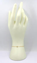 Load image into Gallery viewer, 18k yellow gold rolo thin bracelet with central small 5mm letter initial V.