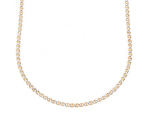 Load image into Gallery viewer, 18K ROSE WHITE GOLD SOLID CHAIN NECKLACE SMALL 1.5mm FLAT OVAL MARINER 16".