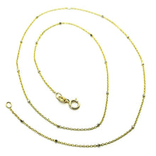 Cargar imagen en el visor de la galería, 18k yellow & white gold chain mini thin rolo 1mm alternate faceted cubes 18".