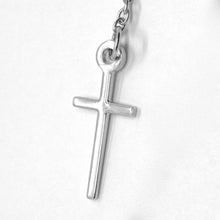 Load image into Gallery viewer, 18k white gold rosary bracelet, 2.5 mm spheres, cross & miraculous medal.