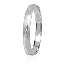 Cargar imagen en el visor de la galería, 18K WHITE GOLD WEDDING 3mm RING ENGAGEMENT SATIN ONDULATE SMOOTH CENTRAL LNE.