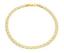 Load image into Gallery viewer, SOLID 18K YELLOW GOLD BRACELET FLAT BOAT MARINER OVAL NAUTICAL 3.8mm LINK 8.3".