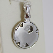 Load image into Gallery viewer, SOLID 18K WHITE GOLD SOCCER BALL PENDANT, SATIN CHARMS, FOOTBALL, MADE IN ITALY.