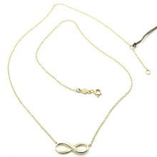 Load image into Gallery viewer, 18K YELLOW GOLD NECKLACE INFINITY INFINITE, ROLO CHAIN, 17.7" MADE IN ITALY.