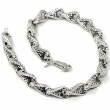 Cargar imagen en el visor de la galería, 18k white gold bracelet, big rounded diamond cut infinity alternate drops 7 mm.