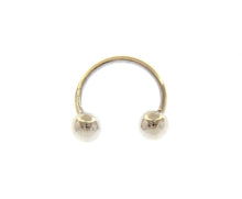 Cargar imagen en el visor de la galería, 18K WHITE GOLD PIERCING, BARBELL CURVE CIRCULAR, BALLS 5mm MADE IN ITALY.
