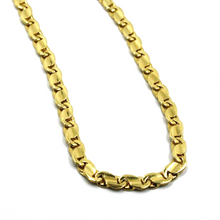 Load image into Gallery viewer, solid 18k yellow white gold bracelet flat 4mm infinite figure 8 oval wave links.