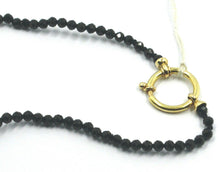 Cargar imagen en el visor de la galería, 18k yellow gold 18" 45cm necklace faceted black spinel big drop disc pearls.