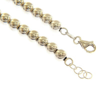 Load image into Gallery viewer, 18k white gold 5mm balls bracelet, 18cm, 7.1", smooth spheres, made in Italy.