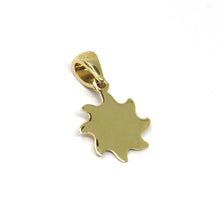 Load image into Gallery viewer, 18K YELLOW GOLD SUN PENDANT MINI 10mm DIAMETER, FLAT SOLID, MADE IN ITALY.