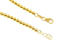 Charger l'image dans la galerie, 18k yellow gold 3mm balls bracelet, 18cm, 7.1", smooth spheres, made in Italy.