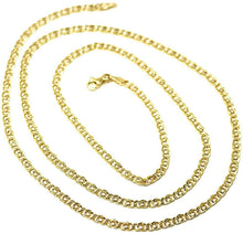 Cargar imagen en el visor de la galería, 18K YELLOW GOLD CHAIN TYGER EYE LINKS THICKNESS 3mm, 0.12" LENGTH 50cm, 19.7".