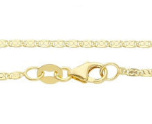 Load image into Gallery viewer, 18K YELLOW GOLD SOLID CHAIN, SMALL 1.5mm OVALS WITH CIRCLES, 15.7", ITALY MADE.