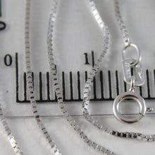 Cargar imagen en el visor de la galería, 18k white gold chain mini 0.8 mm venetian square link 19.70 inch. made in Italy.