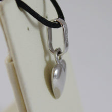 Load image into Gallery viewer, 18k white gold mini rounded heart pendant charm, 11 mm, 0.43 inch made in Italy.