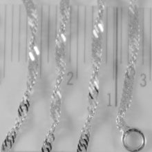 Load image into Gallery viewer, SOLID 18K WHITE GOLD SINGAPORE BRAID ROPE CHAIN 20 INCHES, 2 MM MADE IN ITALY.