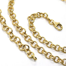 Cargar imagen en el visor de la galería, 18K YELLOW GOLD CHAIN 19.7", ROUND CIRCLE ROLO LINK DIAMETER 6mm, MADE ITALY.