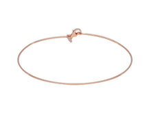 Charger l'image dans la galerie, 18k rose gold bracelet, rigid, bangle, thin 1mm tube, smooth with lobster.