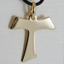Load image into Gallery viewer, 18k yellow gold cross Franciscan tau tao Saint Francis 2.7 cm made in Italy.
