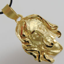 Load image into Gallery viewer, 18K YELLOW GOLD JESUS FACE PENDANT CHARM 45 MM, 1.8 IN, FINELY WORKED ITALY MADE.