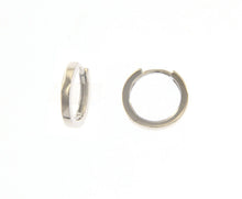 Load image into Gallery viewer, 18K WHITE GOLD HOOPS SMALL EARRINGS DIAMETER 12mm SQUARE TUBE THICKNESS 1.5mm.