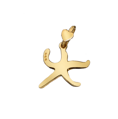 SOLID 9K YELLOW GOLD SMALL 13mm PENDANT STARFISH MADE IN ITALY BY DODO MARIANI.