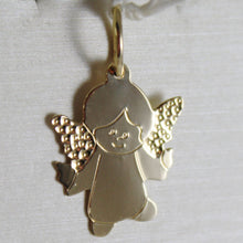 Load image into Gallery viewer, SOLID 18K YELLOW GOLD PENDANT FLAT GUARDIAN ANGEL ENGRAVABLE MADE IN ITALY.