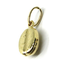 Load image into Gallery viewer, ROUNDED 18K YELLOW GOLD COFFEE BEAN PENDANT, SMOOTH 11mm, 0.43 inches.