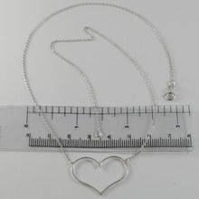 Load image into Gallery viewer, 18k white gold necklace with 1.06 in heart and mini squared chain made in Italy.