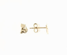 Cargar imagen en el visor de la galería, 18K YELLOW GOLD EARRINGS WITH SHINY CAT PUPPY KITTEN MADE IN ITALY 0.28 INCHES.