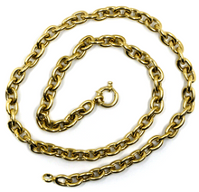 Cargar imagen en el visor de la galería, 18k yellow gold chain necklace 17.7" round puffed circle rolo 10.5x8.5mm ovals.