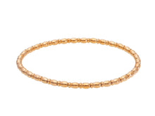 Cargar imagen en el visor de la galería, 18k rose gold elastic bracelet, alternate tubes ovals & discs width 3mm 0.12".