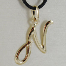 Load image into Gallery viewer, 18k yellow gold pendant charm initial letter N, slightly rounded slab 18mm.