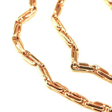 Cargar imagen en el visor de la galería, 18K YELLOW GOLD CHAIN ALTERNATE OVALS 4 MM, 24 INCHES, SQUARED TUBE NECKLACE.