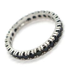 Load image into Gallery viewer, 18k white gold eternity band ring, black cubic zirconia, thickness 3 mm.