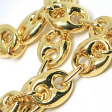 Load image into Gallery viewer, 18k yellow gold mariner chain big ovals 10 mm, 20 inches anchor rounded puffed necklace.