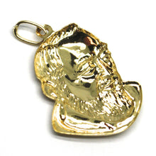 Load image into Gallery viewer, 18k yellow gold pendant, Saint Pio of Pietrelcina face, 26mm satin very detailed.