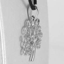 Cargar imagen en el visor de la galería, 18k white gold tree of life pendant, charm, 0.95 inches, 24 mm, made in Italy.