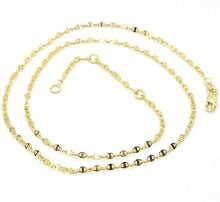 Cargar imagen en el visor de la galería, 18K YELLOW GOLD CHAIN FLAT NAVY MARINER OVAL BRIGHT LINK 2 MM, 18 INCHES.