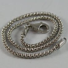 Cargar imagen en el visor de la galería, 18k white gold bracelet, basket round popcorn 2mm link, 7.50".