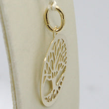 Load image into Gallery viewer, 18K YELLOW GOLD TREE OF LIFE ROUND FLAT PENDANT CHARM, 1.0 INCHES MADE IN ITALY.