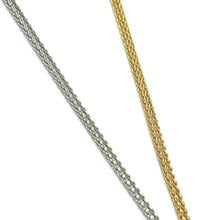 Load image into Gallery viewer, 18k yellow white gold double chain necklace, waterfall multi wires pearl pendant.