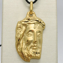 Load image into Gallery viewer, 18K YELLOW GOLD JESUS FACE PENDANT CHARM 42 MM, 1.6 IN, FINELY WORKED ITALY MADE.