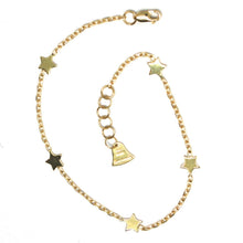Load image into Gallery viewer, 18K YELLOW GOLD OVAL ROLO BRACELET, 18cm 7.1", FLAT 5mm STARS, MADE IN ITALY.