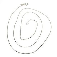 Load image into Gallery viewer, 18k white gold chain necklace 0.5 mm mini venetian link 24 inches made in Italy.