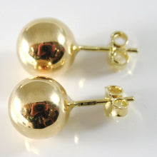 Cargar imagen en el visor de la galería, 18k yellow gold earrings with big 10 mm balls ball round sphere, made in Italy.