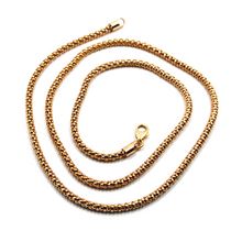 Charger l'image dans la galerie, 18k rose gold basket rounded 2.2mm tube basket popcorn chain necklace, 18".