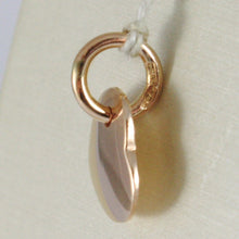Cargar imagen en el visor de la galería, 18k rose gold heart engravable charm pendant 11 mm flat smooth made in Italy.